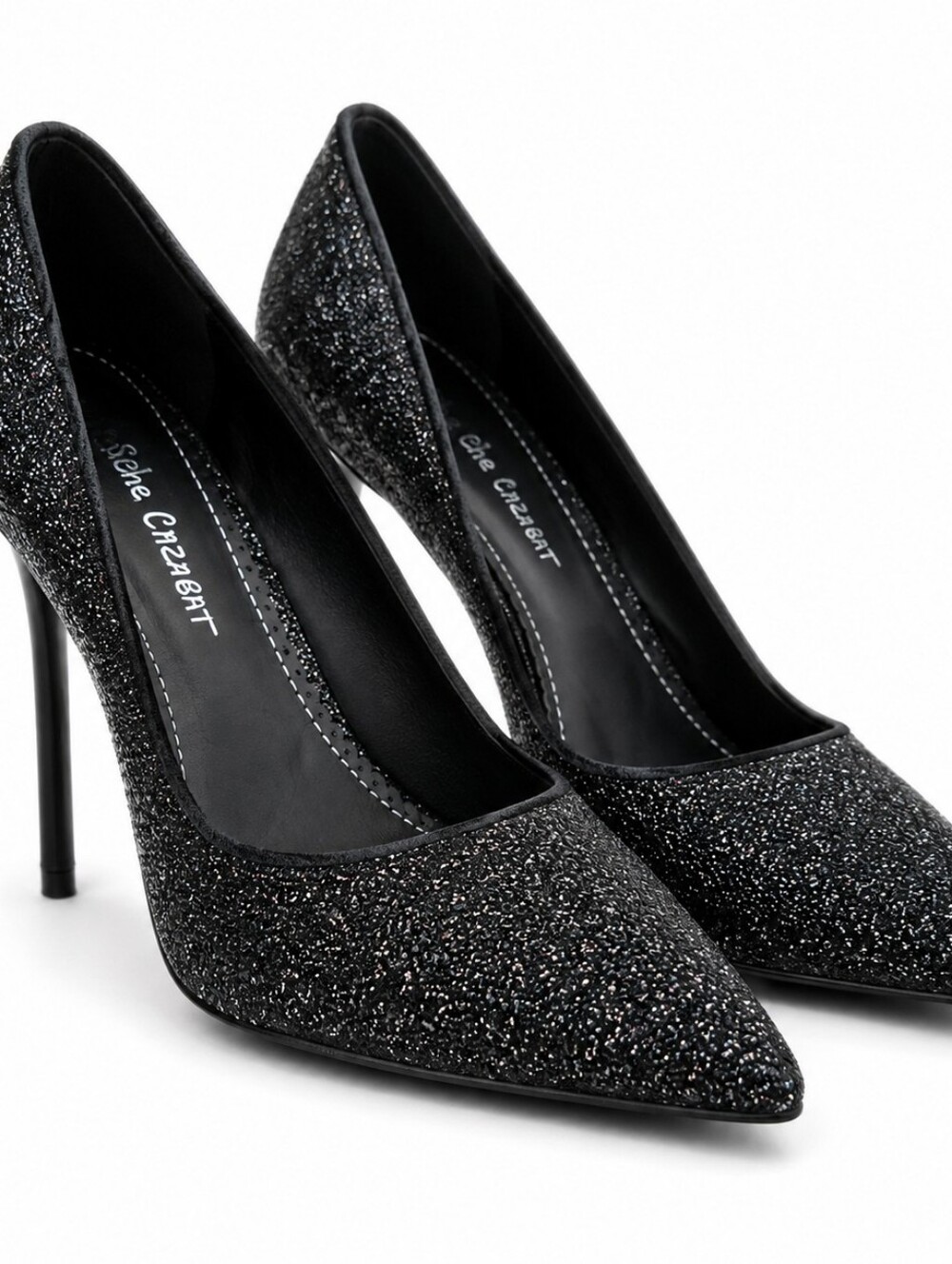 Jean-Michel Cazabat JM-EMMA Black Glitter Stiletto Pumps 39.5